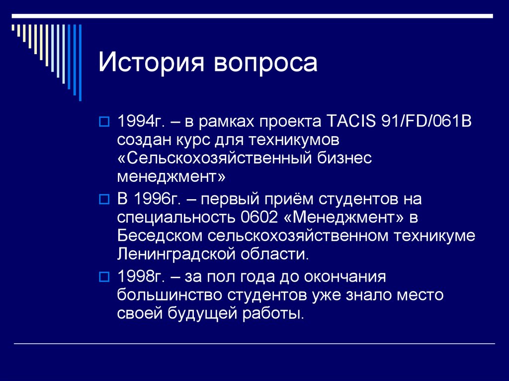 История вопроса