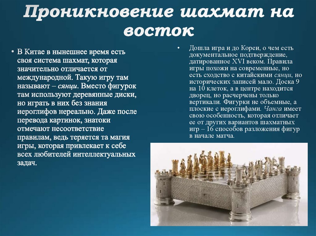 Проникновение шахмат на восток