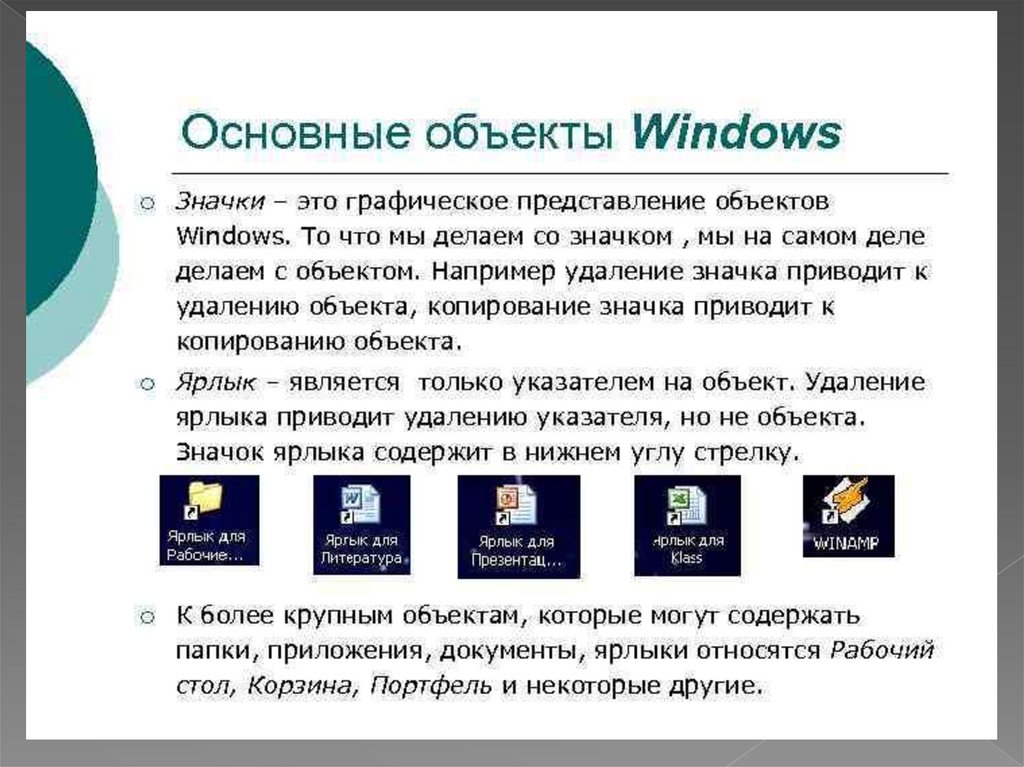 Работа с объектами ос презентация