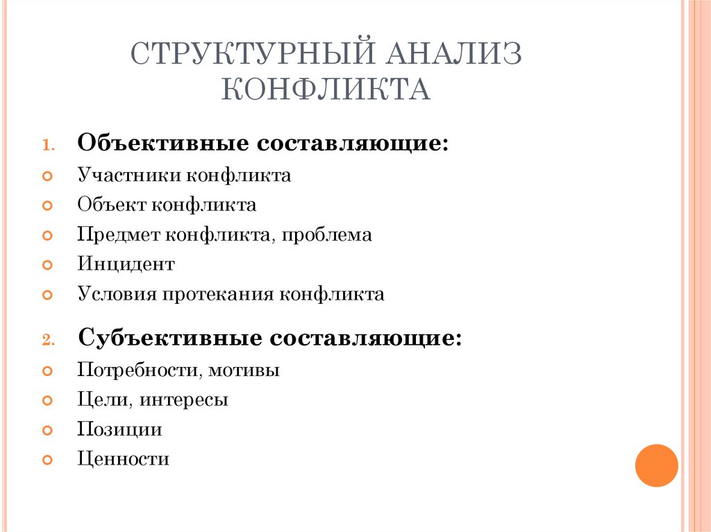 Структурный анализ. Структурный анализ конфликта. Схема анализа конфликта. Анализ структуры конфликта. Этапы анализа конфликта.