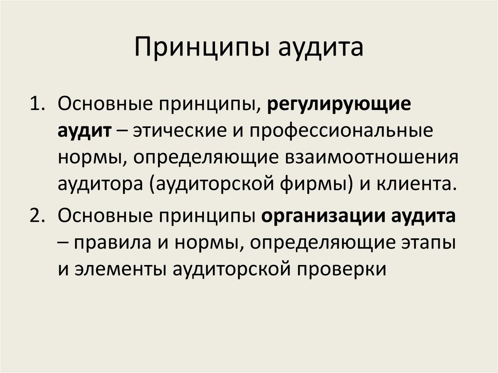 Принципы аудита