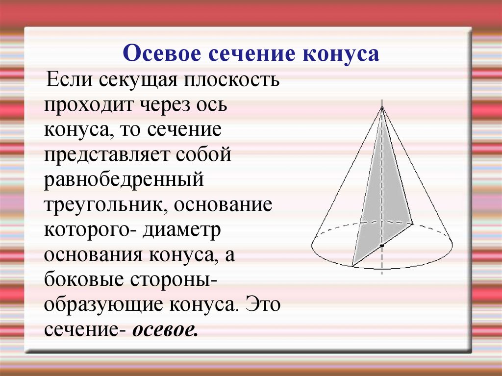 Боковая поверхность конуса и цилиндра. Осевое сечение конуса. Боковая поверхность конуса. Усеченный конус ось.