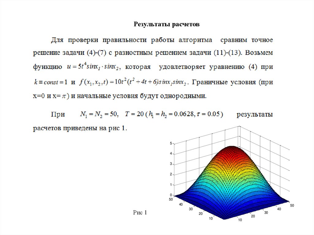 Неявная схема волнового уравнения