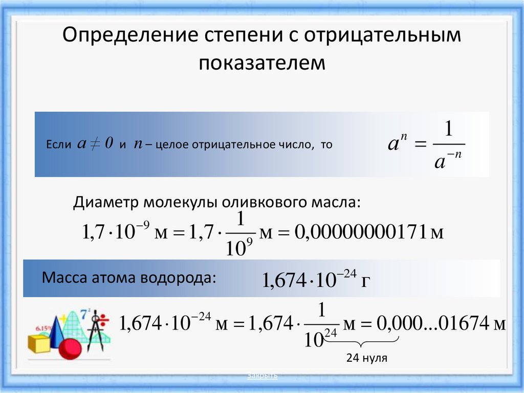 Целые степени числа. Степени с отрицательным показателем 8 класс объяснение. Определение степени с целым показателем. Степень с целым отрицательным показателем. Определение степени с целым отрицательным показателем.