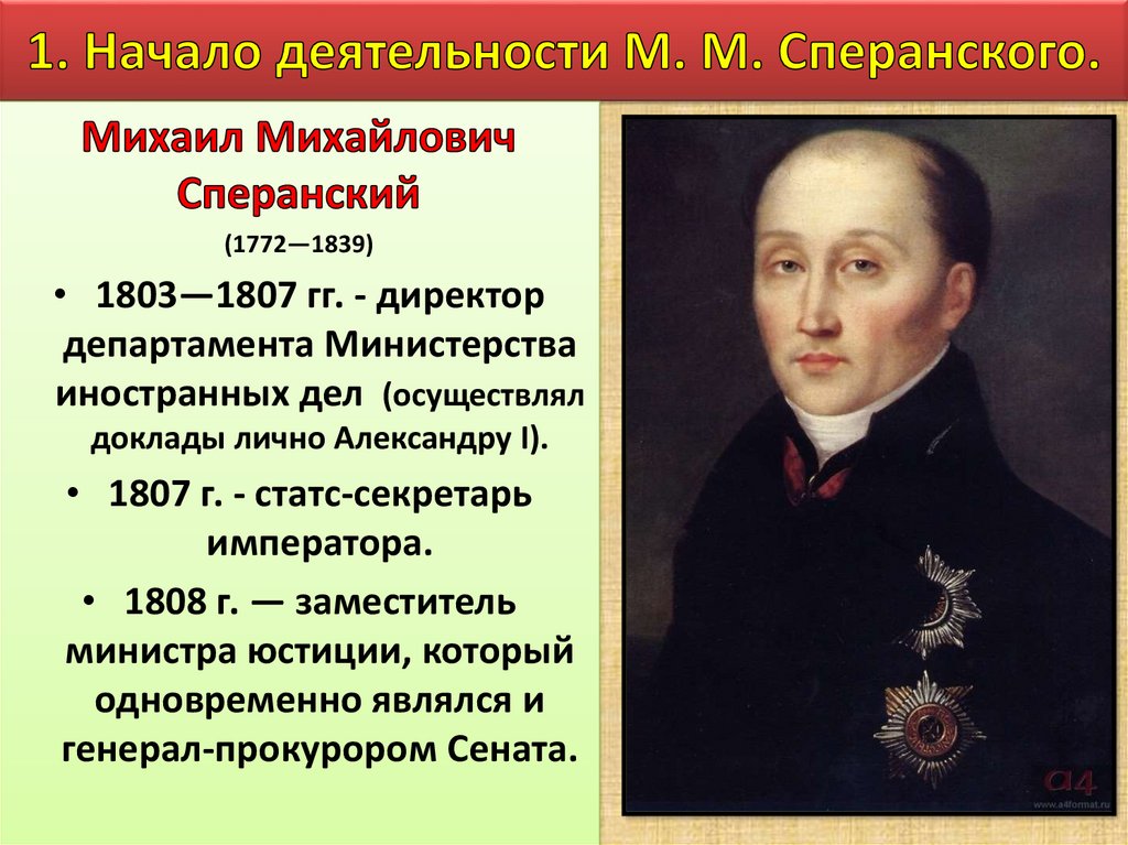 Проект реформы Сперанского 1809.