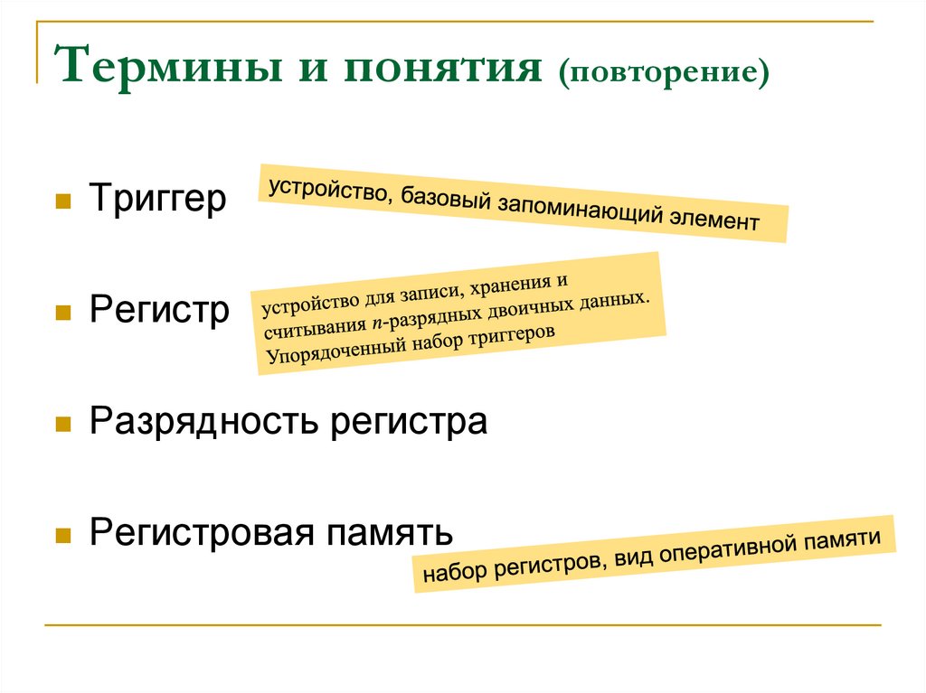 Термины и понятия (повторение)