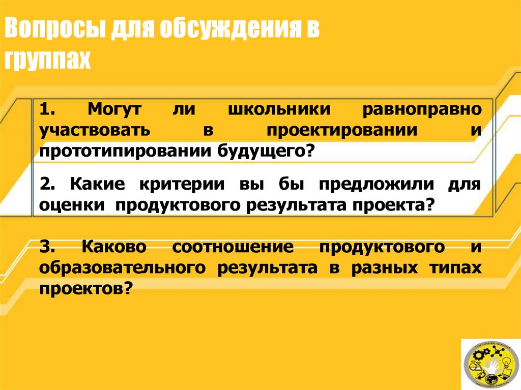 Вопросы для обсуждения в группах