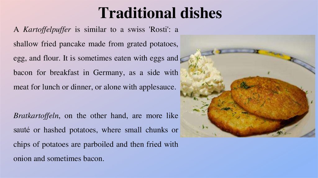 Traditional dishes
