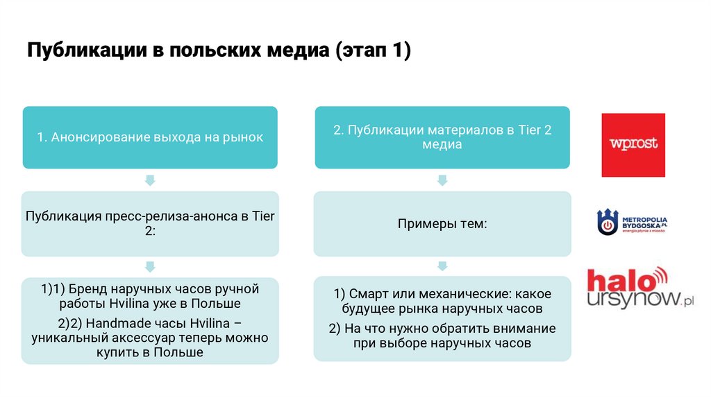 Публикации в польских медиа (этап 1)