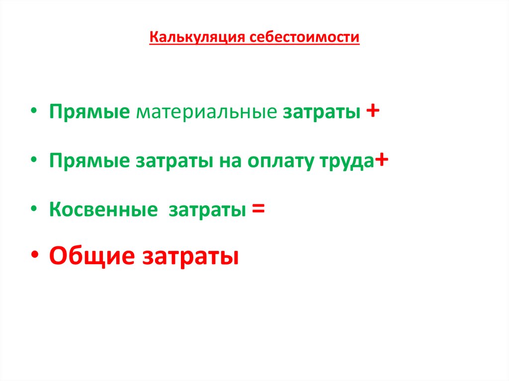 Калькуляция себестоимости