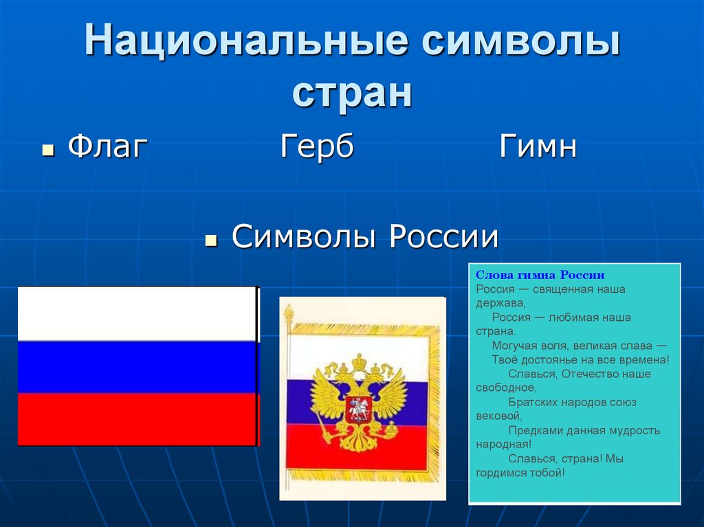 Растения в государственной символике стран проект