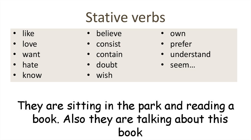 Stative verbs презентация