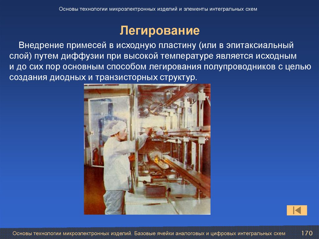 Основы технологии. Диффузионное легирование. Легирование полупроводников. Цель легирования полупроводников. Технологии внедрения примесей.