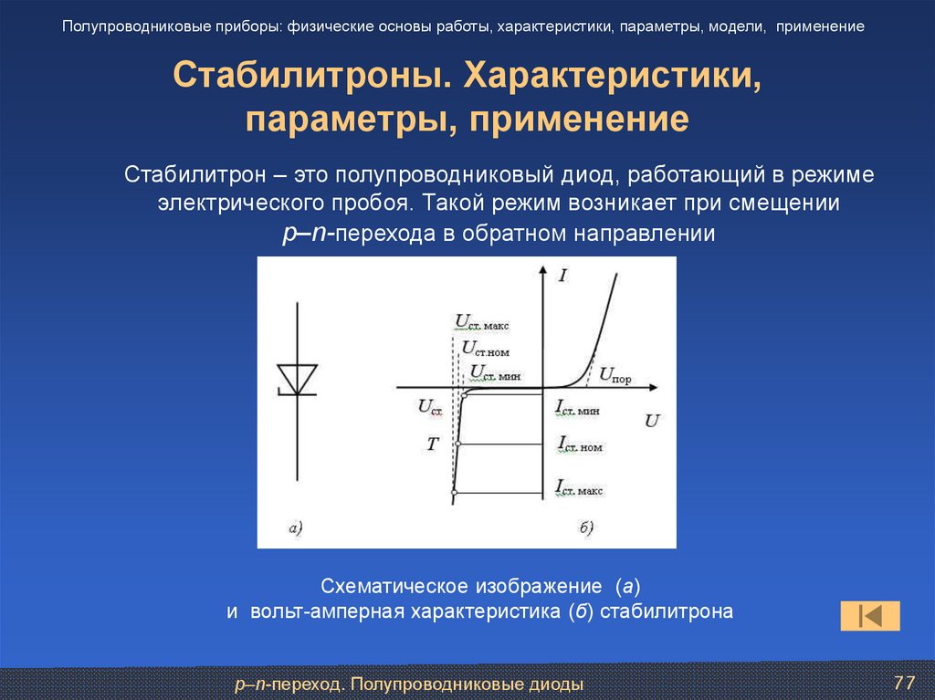 Презентация на тему стабилитрон