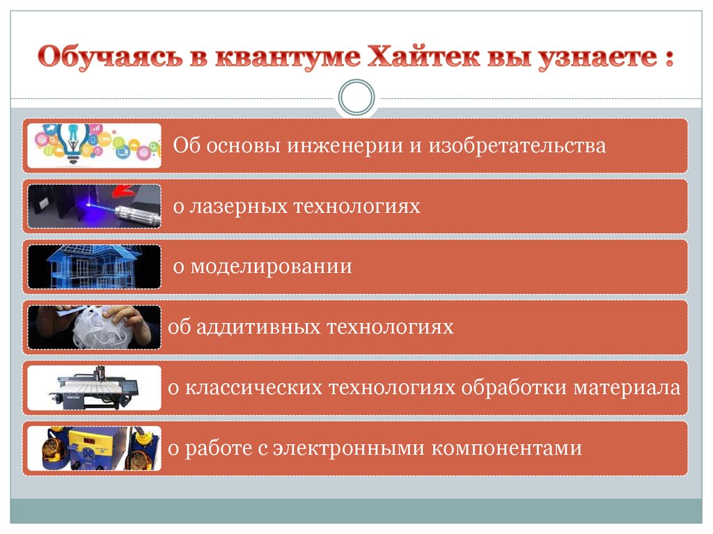 Обучаясь в квантуме Хайтек вы узнаете :