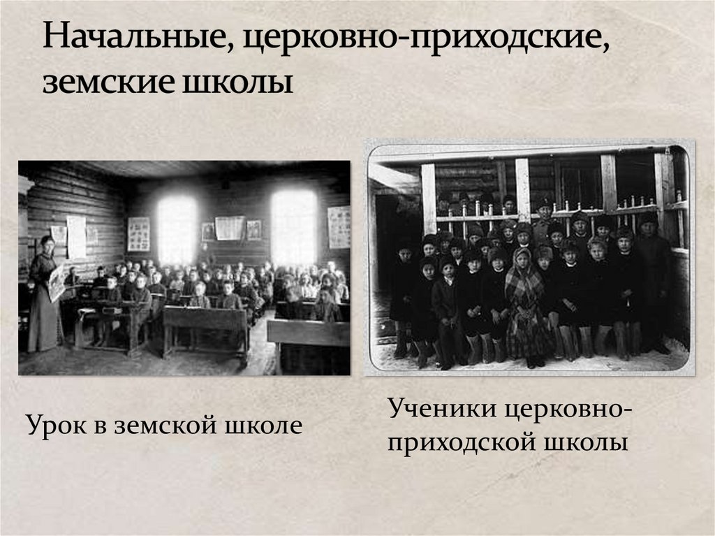 Начальные, церковно-приходские, земские школы