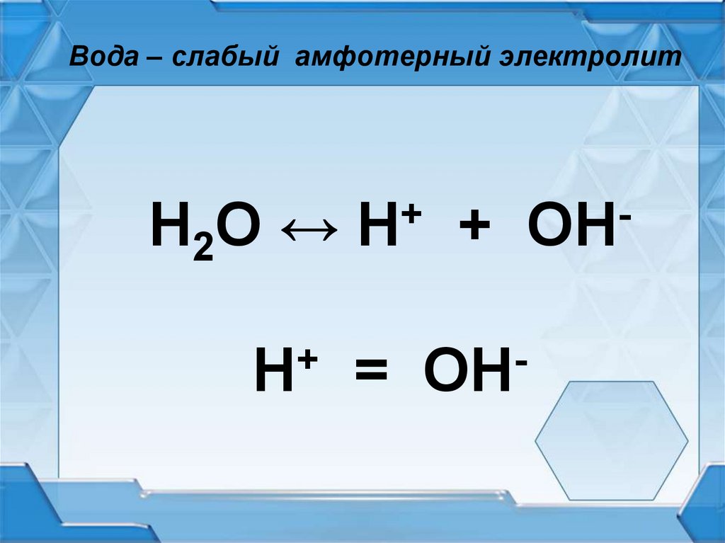 Почему вода электролит