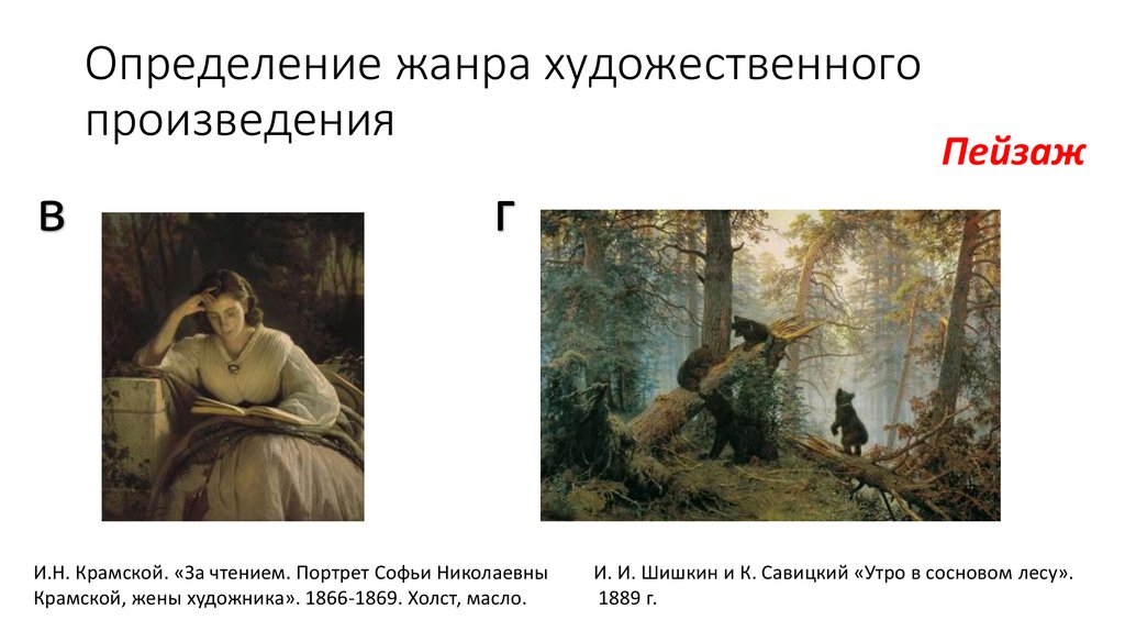 Определение жанра художественного произведения