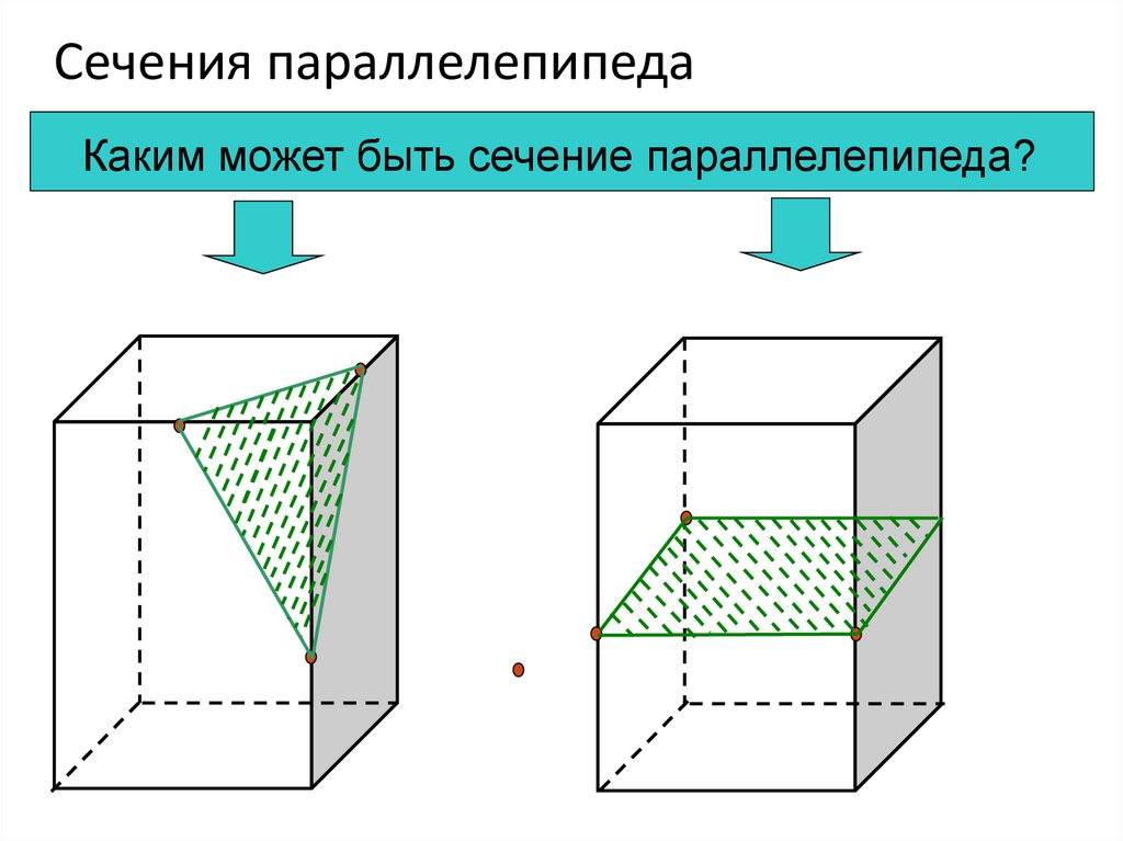 Виды сечений параллелепипеда