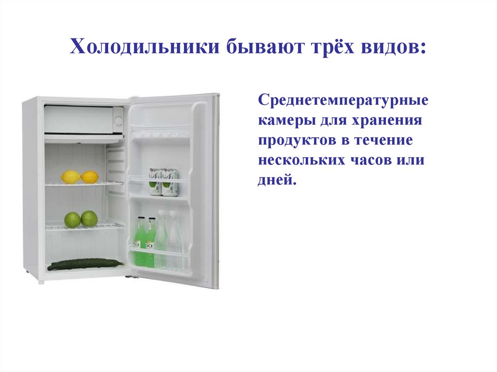 Холодильники бывают трёх видов: