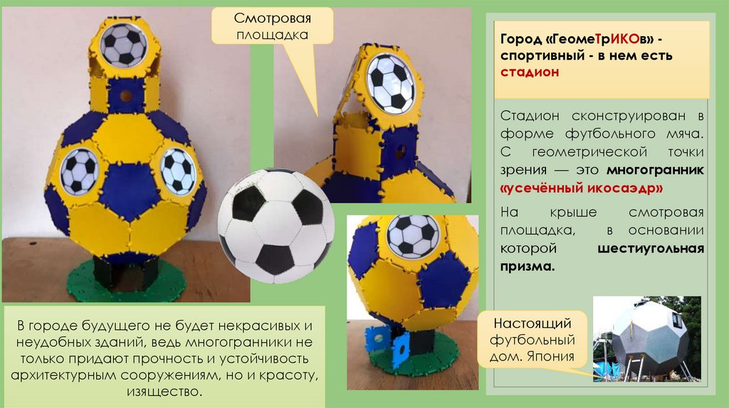 Город «ГеомеТрИКОв» - спортивный - в нем есть стадион