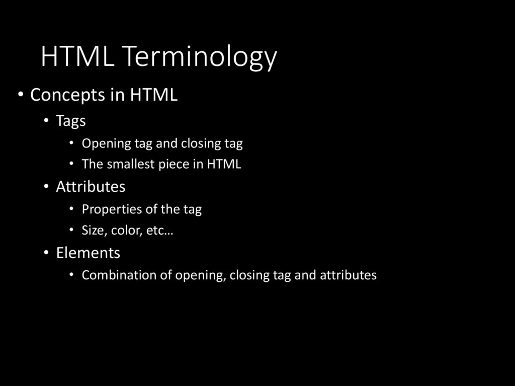HTML Terminology