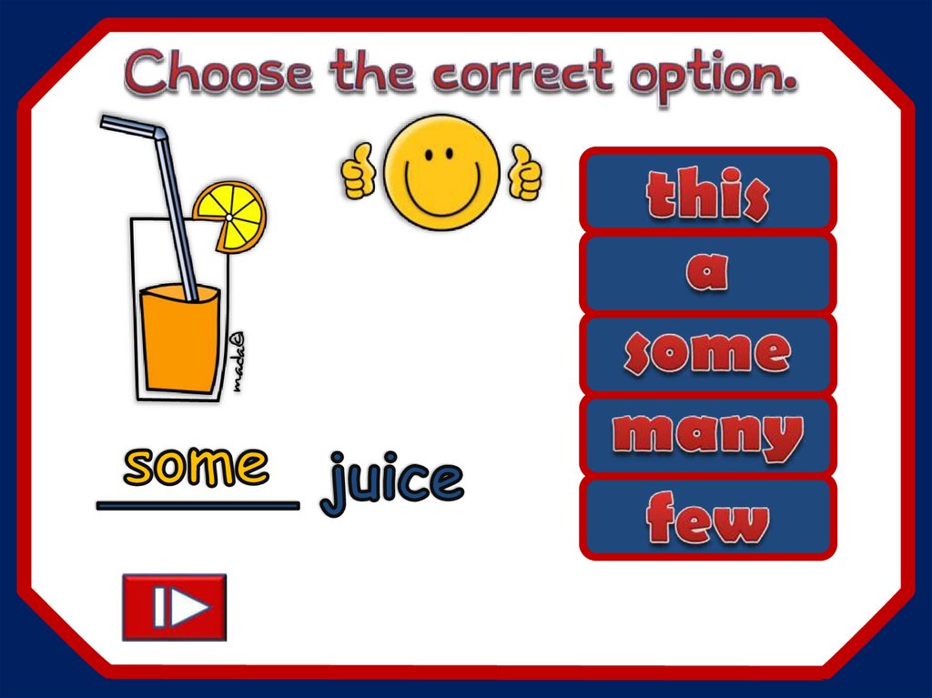 Choose countable nouns