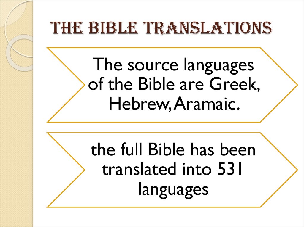 THE BIBLE TRANSLATIONS