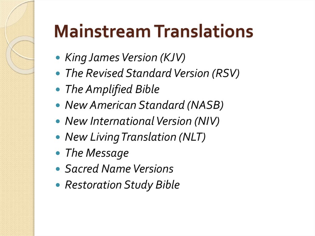 Mainstream Translations