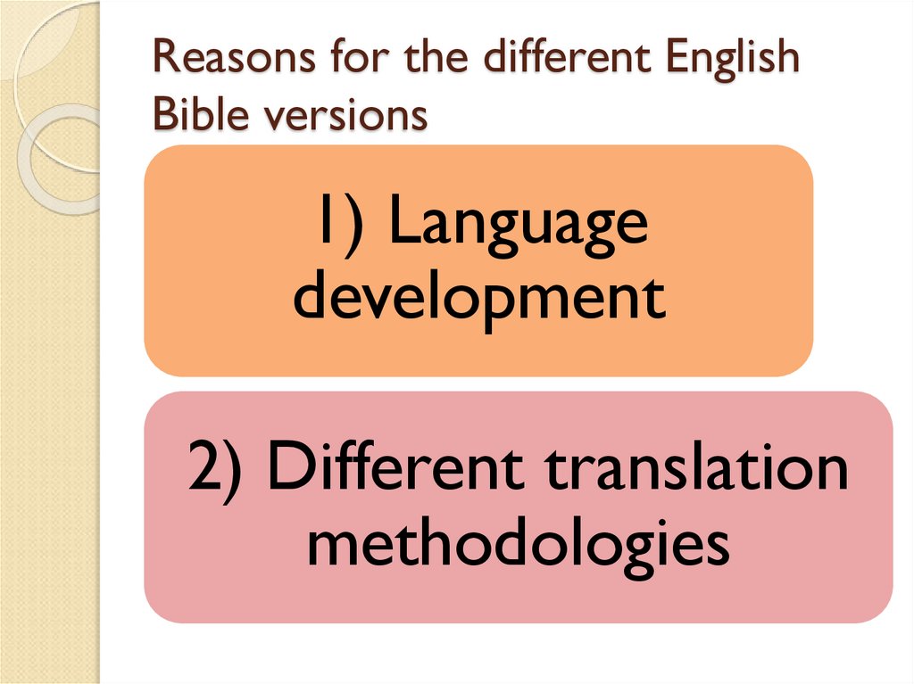 Reasons for the different English Bible versions