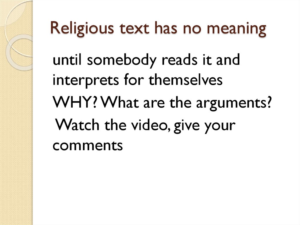 Religious text has no meaning