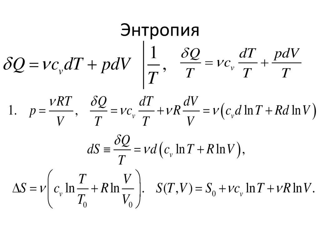 Изменение энтропии при сжатии газа