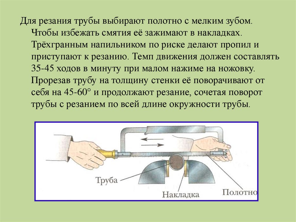 Резание металла и пластмасс слесарной ножовкой 6 класс презентация