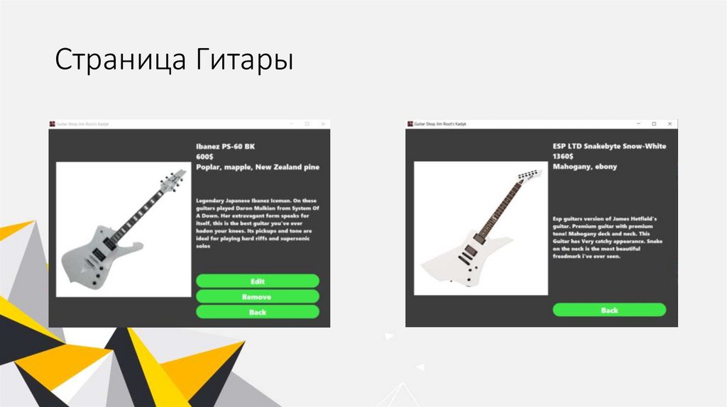 Страница Гитары