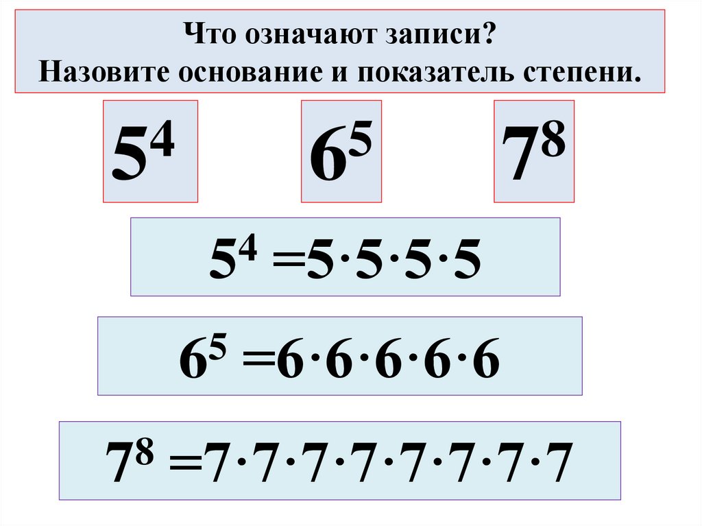 Показатель степени 5 класс. Основание и показатель степени. Укажи основание и показатель степени. Покажите основание и показатель степени. Что значит запишите основание степени.