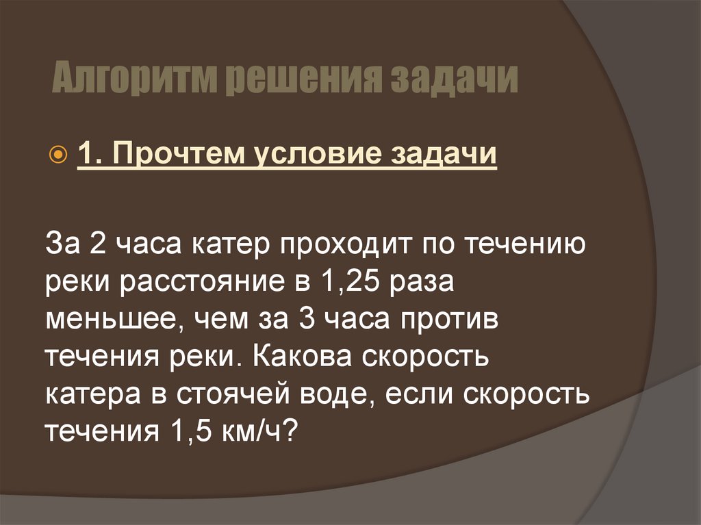 Алгоритм решения задачи