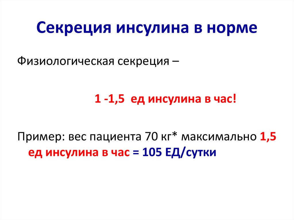 Секреция инсулина в норме