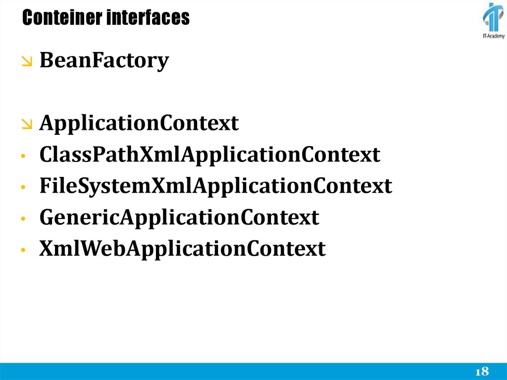 Conteiner interfaces