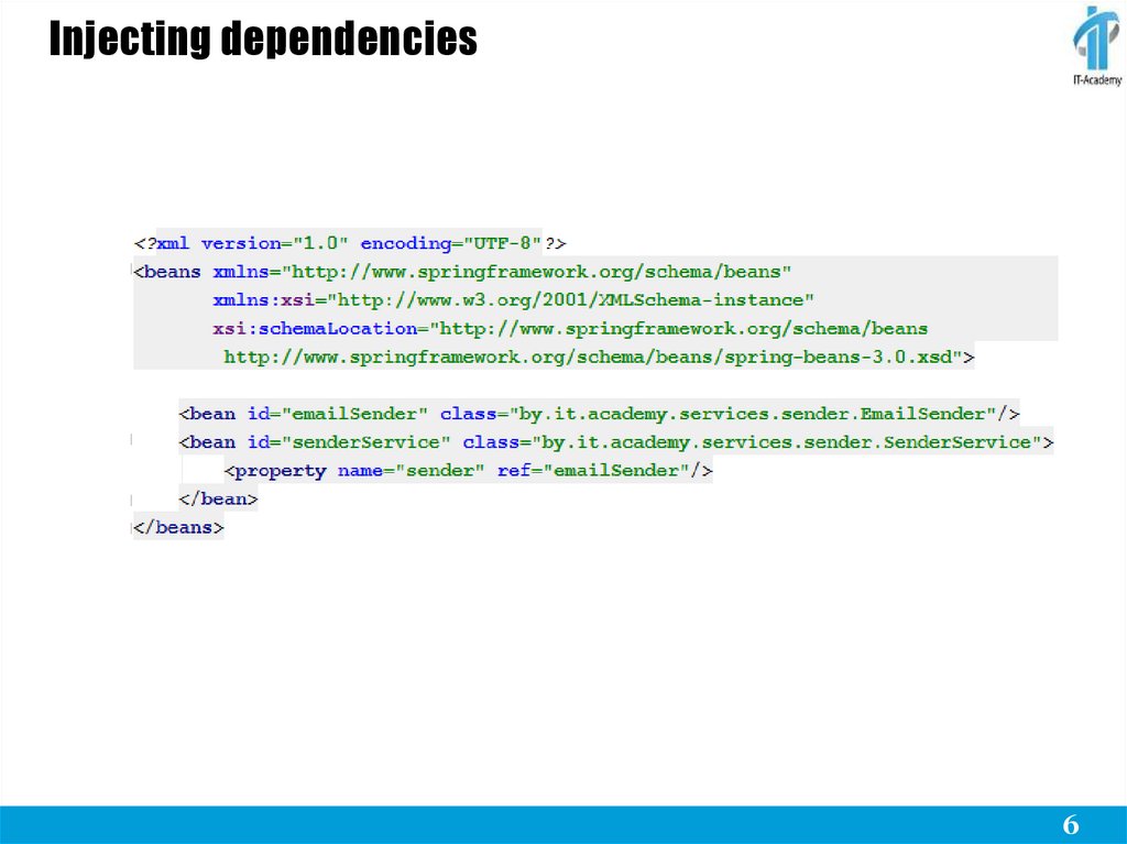 Injecting dependencies