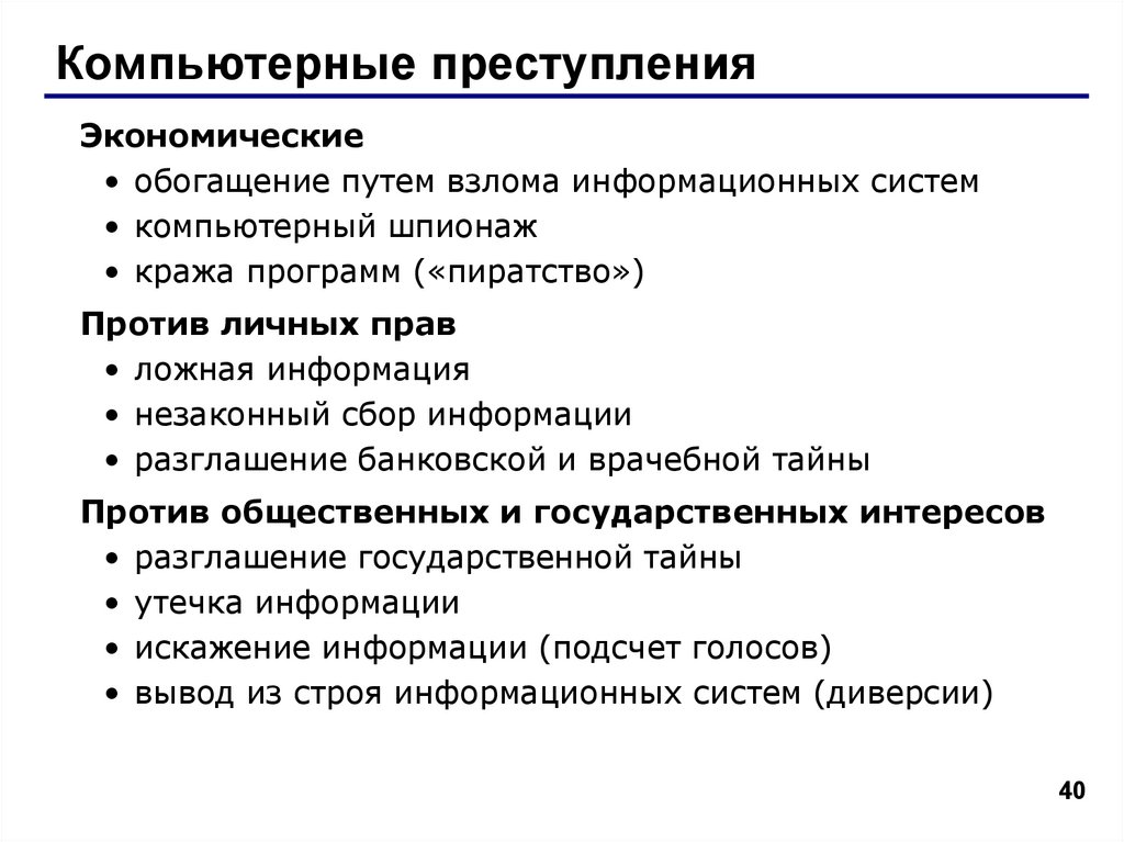 Компьютерное преступление презентация