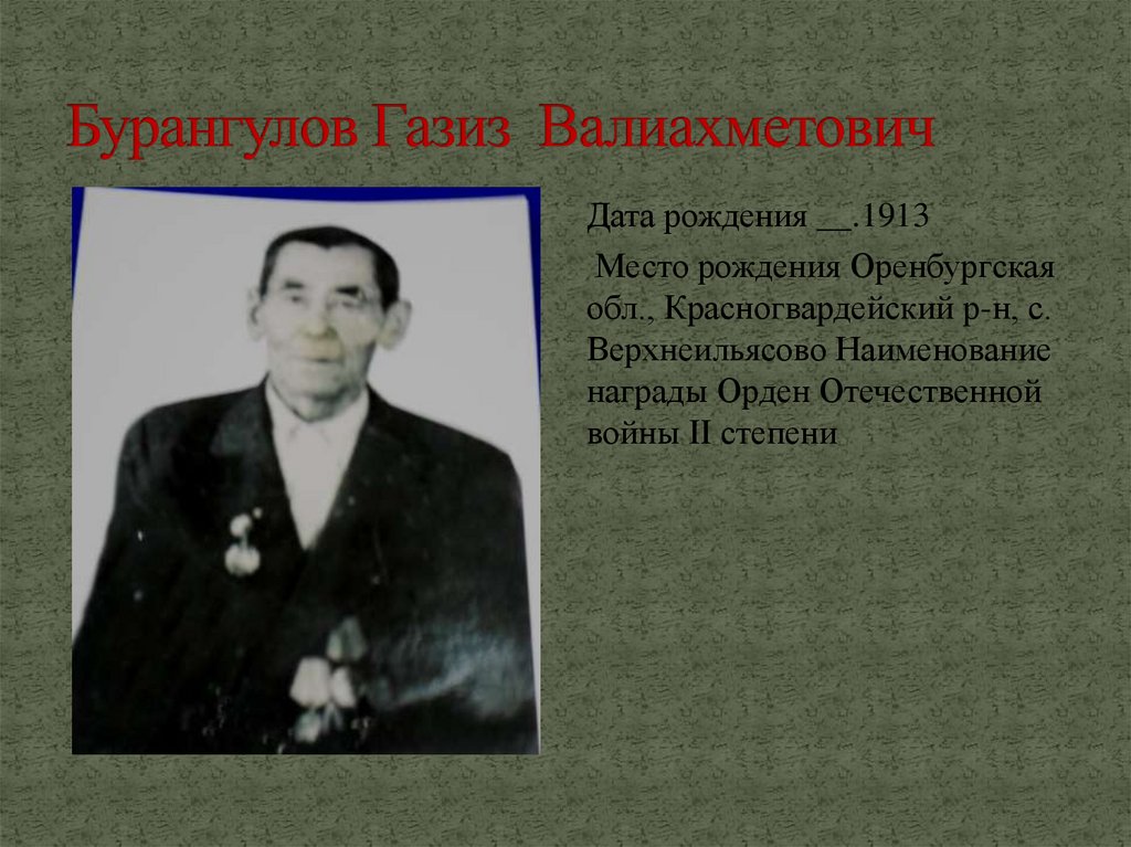 Бурангулов Газиз Валиахметович