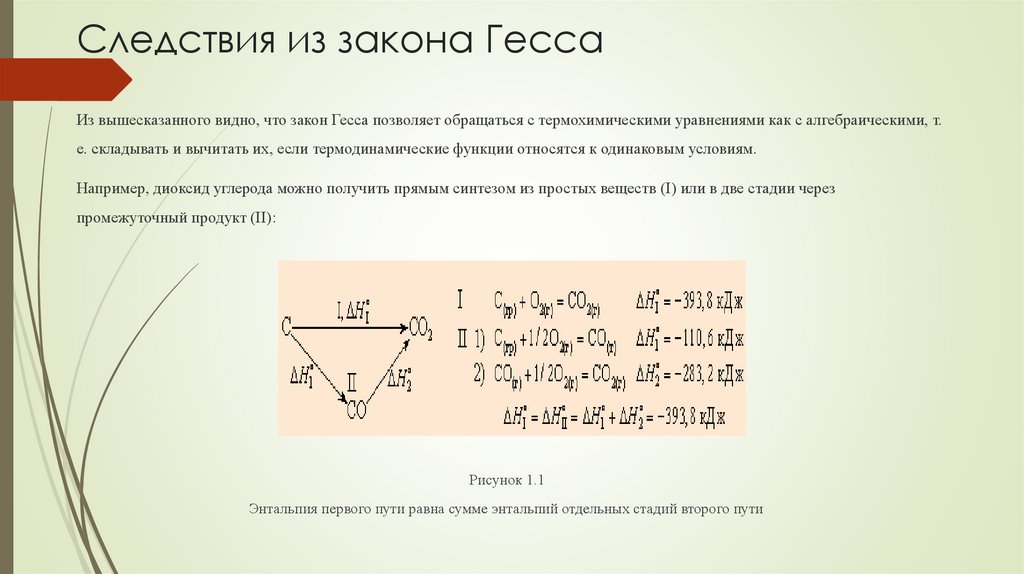 Следствия из закона Гесса. Следствия из закона Гесса химия. Закон Гесса. Закон Гесса и следствие из него.