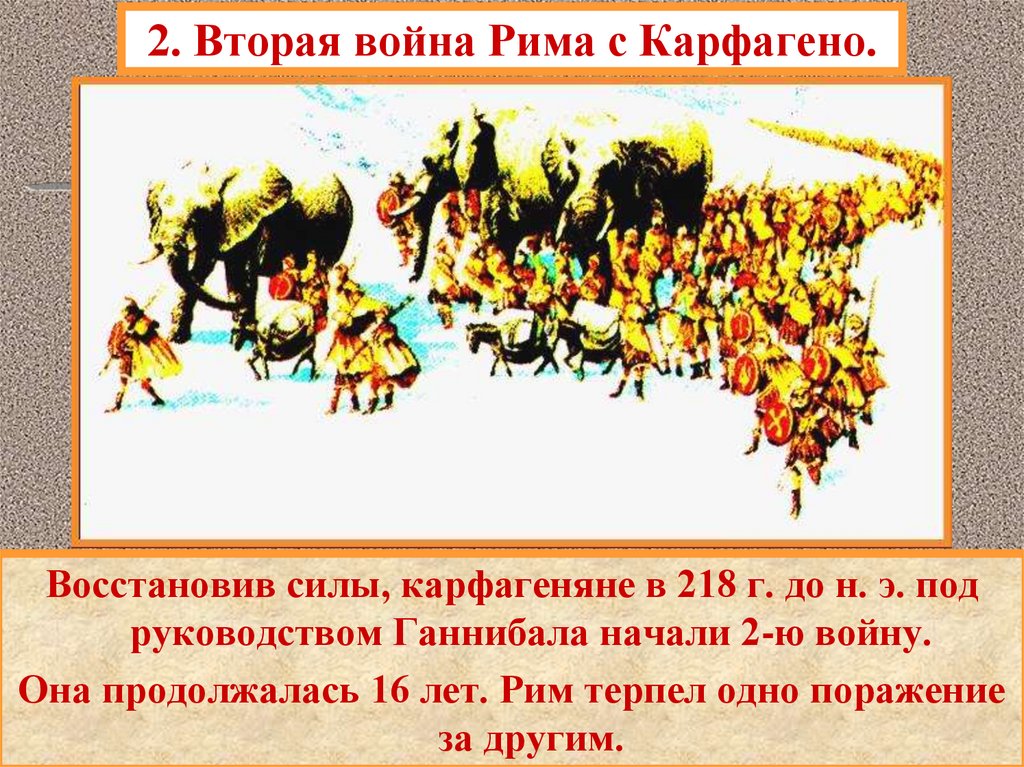 План урока вторая война рима с карфагеном 5 класс