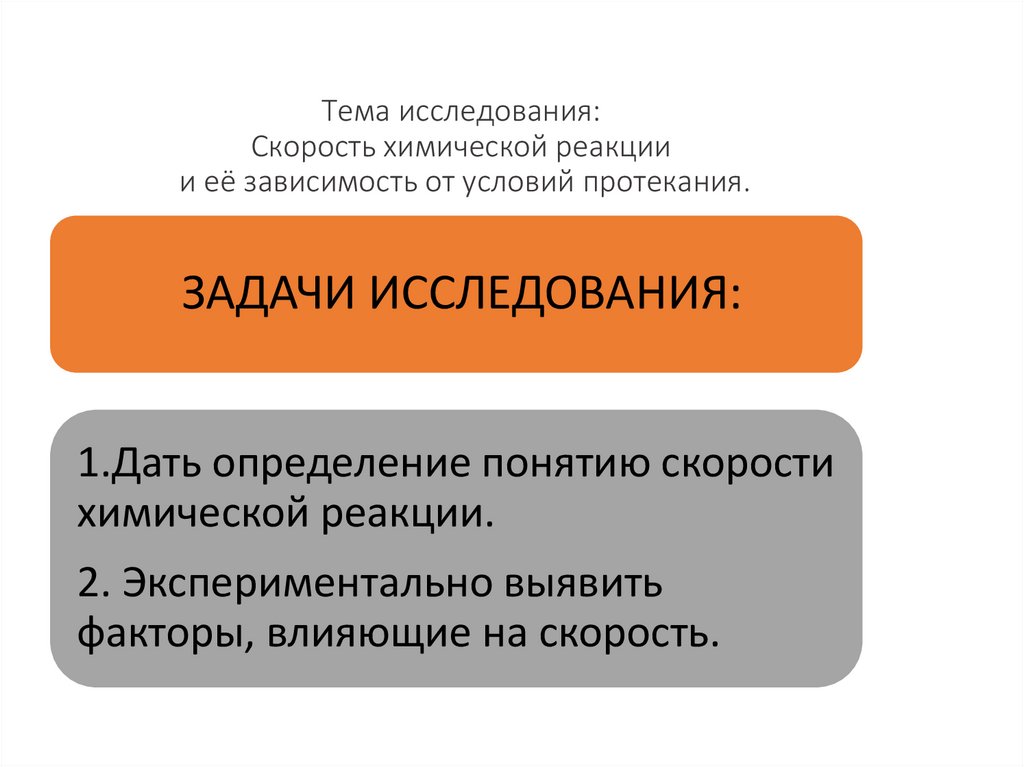 Факторы влияющие на скорость химической реакции