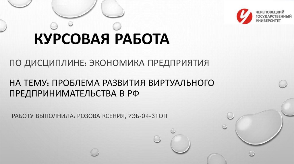 Курсовая работа: Развитие предринимательства и электронной коммерции в России
