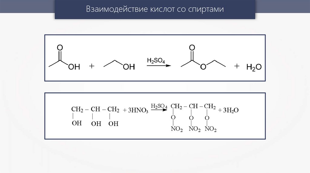 Уксусная кислота взаимодействует с этанолом. Реакция взаимодействия спирта и карбоновой кислоты. Взаимодействие спиртов с кислотами. Взаимодействие карбоновых кислот со спиртами.