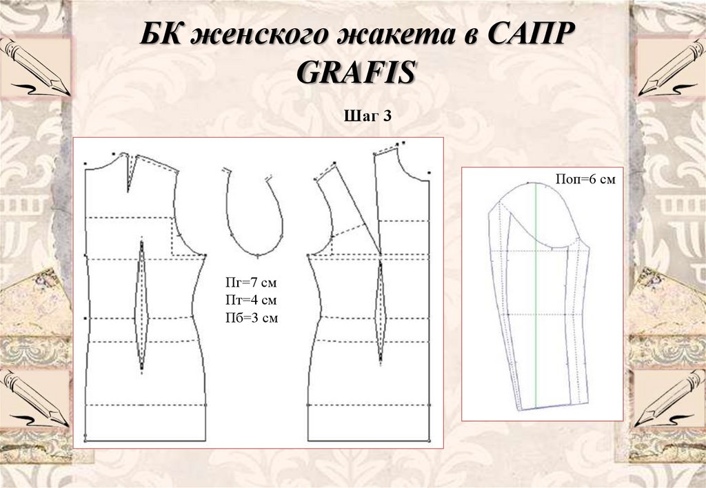 БК женского жакета в САПР GRAFIS