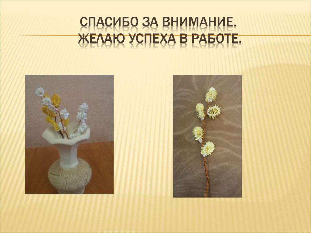 Спасибо за внимание. Желаю успеха в работе.