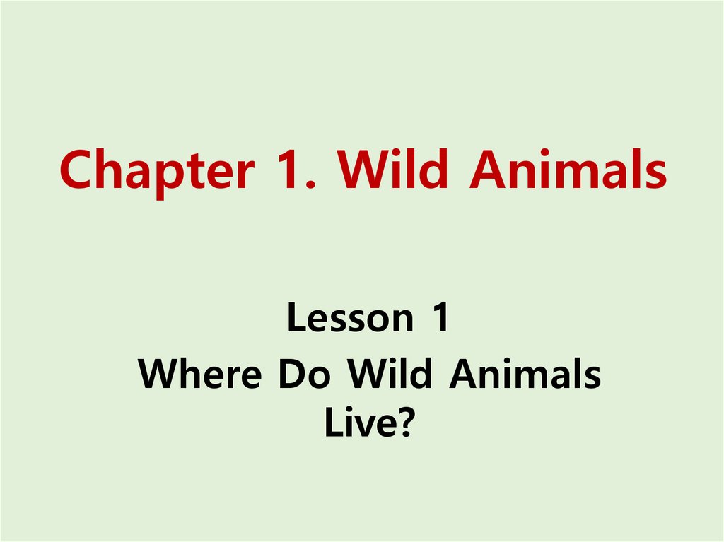 Wild Animals - презентация онлайн
