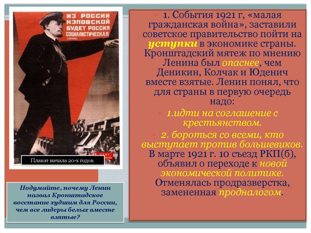 Почему ленин настаивал на переходе к новой. События 1921 года в России. События происходившие в 1921. 1921 Год события.